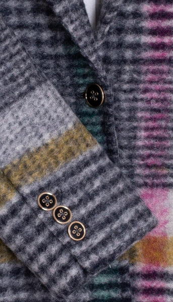 Multi Color Checked Long Coat