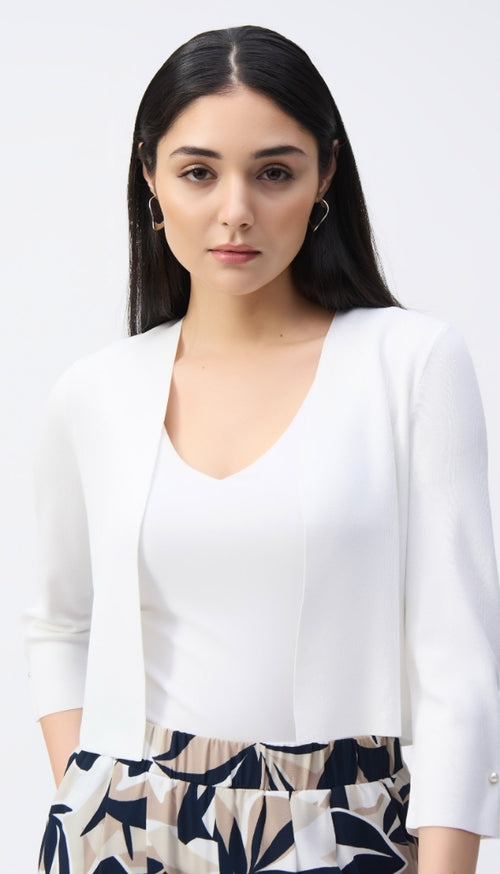 Cropped Cover-Up with Pearl Ornament Style