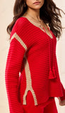 Long Sleeve Notch Collar Sweater