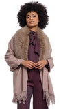 Faux Fur Cape With Fringe