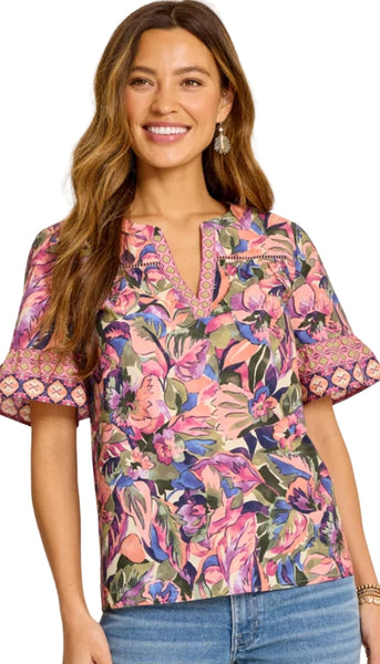 Garden Oasis Flutter Sleeve Top