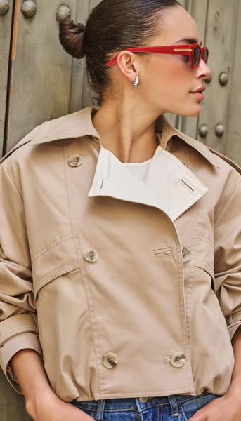 Short Balloon Trench Coat
