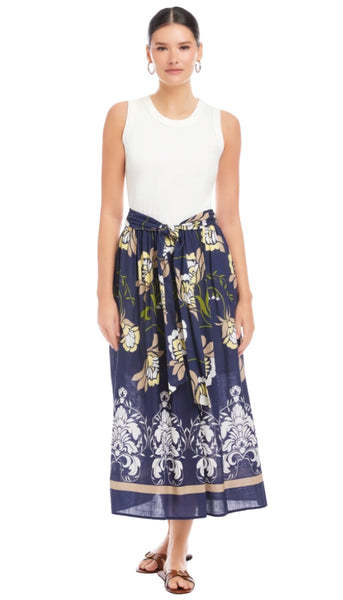 Seline Contrast Midi Dress