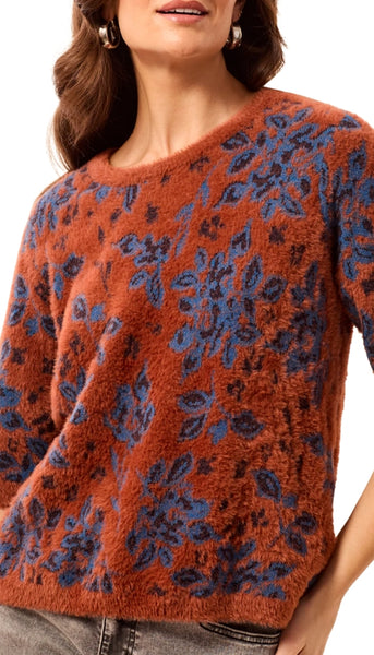 Elbow Sleeve Crew Neck Sweater