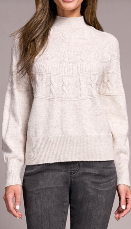 Grey Mix Ground Intarsia Rib Sweater
