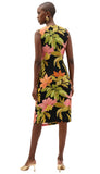 Tropical Print Wrap Dress