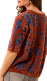 Elbow Sleeve Crew Neck Sweater