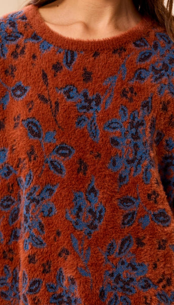 Elbow Sleeve Crew Neck Sweater