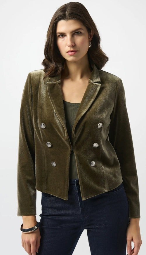 Velvet Knit Fitted Blazer