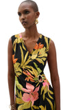 Tropical Print Wrap Dress