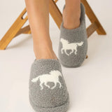 Teddy Sherpa Slippers-Horse