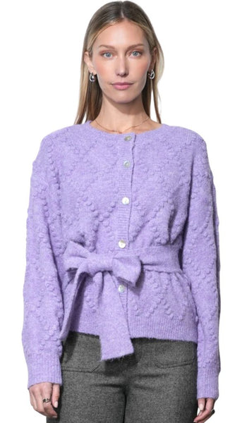 Bonnie Pompom Belted Cardigan