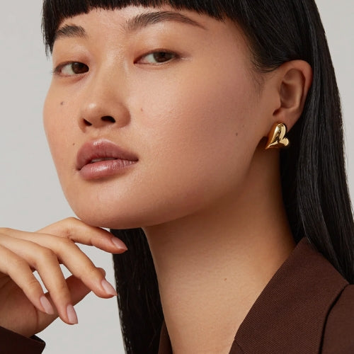 Art Heart Button Earrings