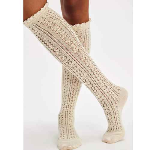 Misty Net Pointelle Tall Socks