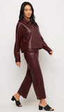 Faux Leather Pull On Pants