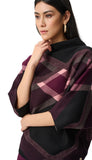 Plaid Funnel Neck Sweater