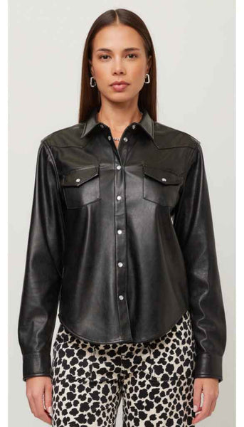 Anna Faux Leather Shirt