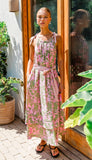 Nali Print Tie Shoulder Maxi Dress