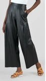 Liquid Leather Wide Leg With Pleat Pocket