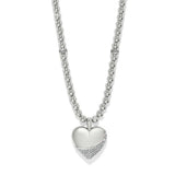 Meridian Pet Wave Heart Silver Necklace