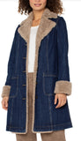 Sherpa Trimmed Notch Collar Jacket