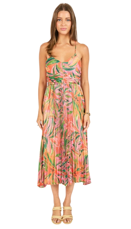 Sunset Ridge Pleated Midi Dress