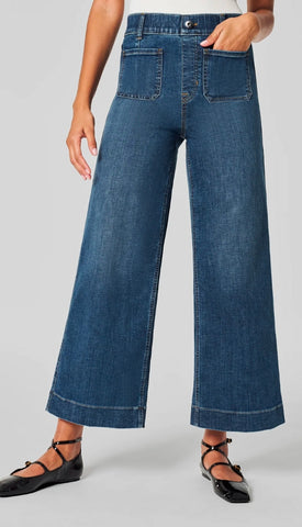 Cropped Wide Leg Jeans - Blue – Alapage Boutique