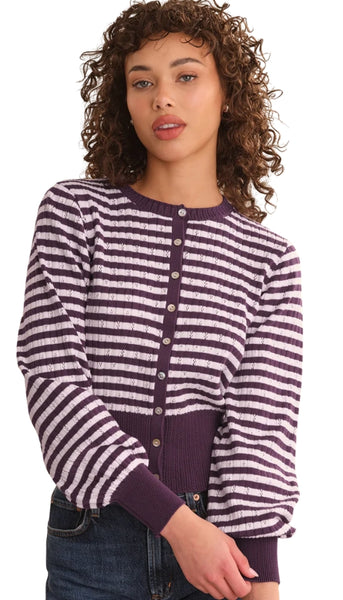 Beckett Striped Blouson Sleeve