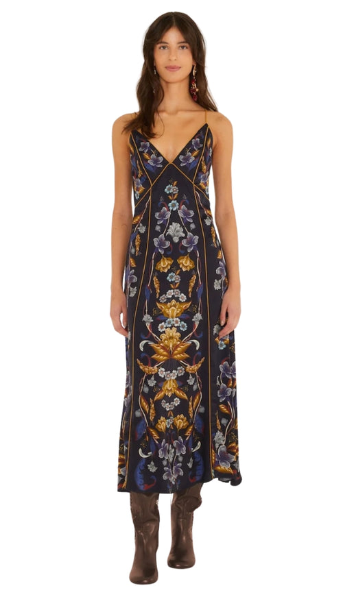 Golden Nature Maxi Slip Dress