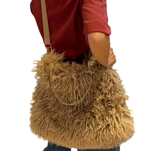 Tisah-Hairy Bag - Taupe