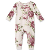 Cabbage Rose Zippered Romper 6-9M