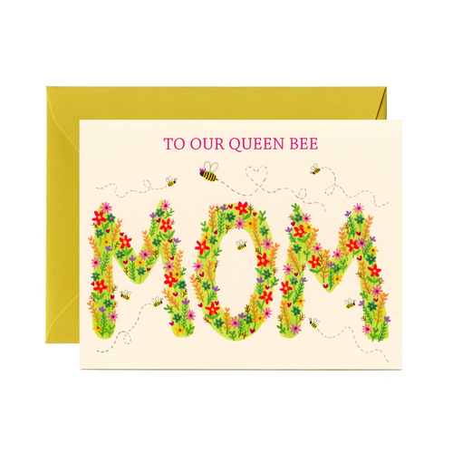 Queenbee & Flowers Mother's Day Card