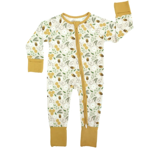 Happy Honey Bees Convertible Pajamas 3-6M