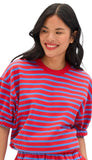Short Sleeve Oversized Sweatshirt-Strip