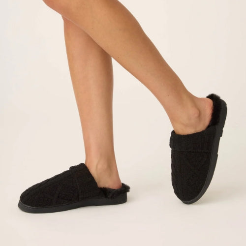 Slide-Cozy Chenille Cable Knit