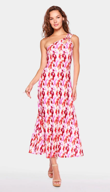 Tropical Print Knit Wrap Dress