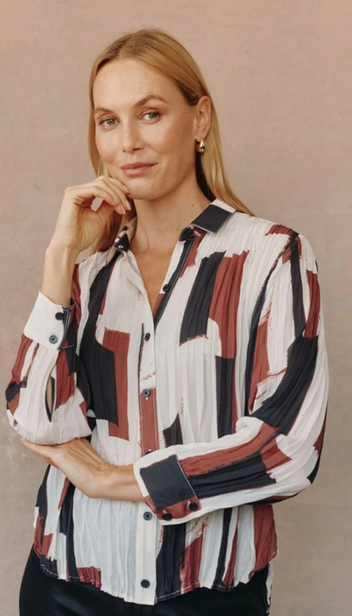 Pleated Button Down