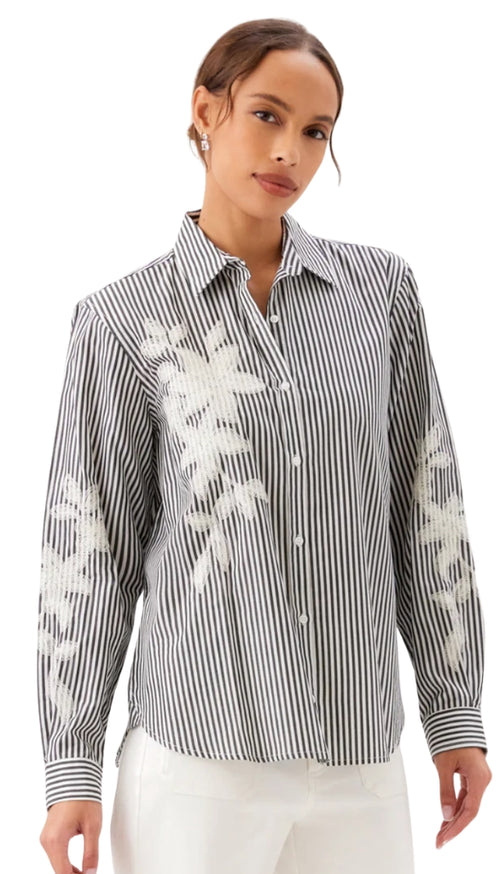 Stripe Embroidered Shirt