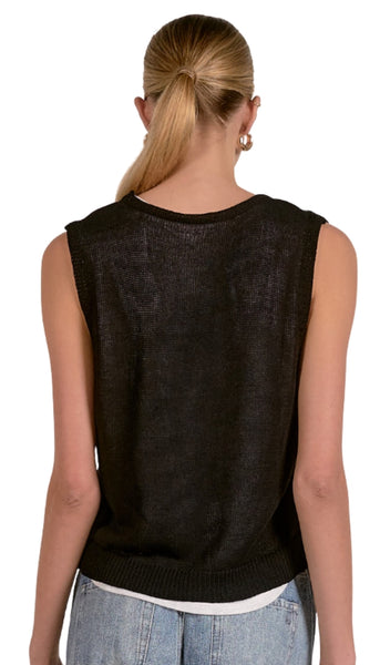 Sleeveless Sweater Layer Tee