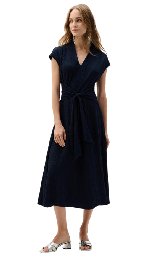 Woven Seersucker Fit & Flare Dress