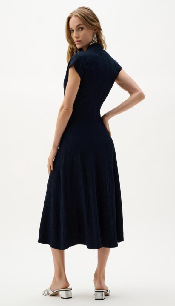 Woven Seersucker Fit & Flare Dress