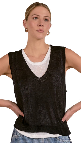 Sleeveless Sweater Layer Tee