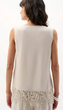 Sleeveless Top With Lace Hem