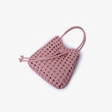 Perrie Bucket Mini Woven Square Tote - Ballet Pink