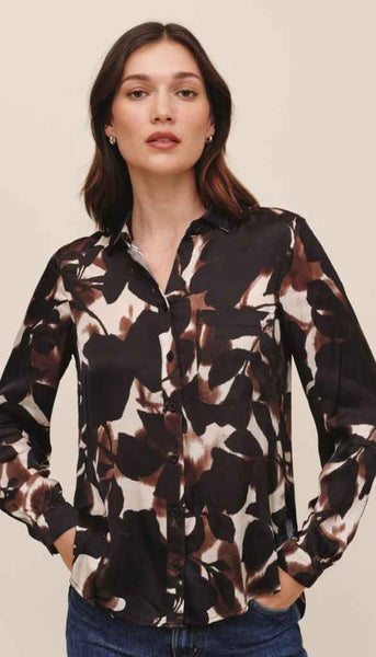 Long Sleeve Round Hem Button Down