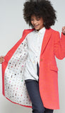 Diagonal Stripe Wool Coat