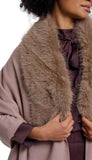 Faux Fur Cape With Fringe