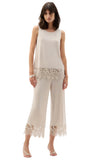 Culotte Pants With Lace Hem