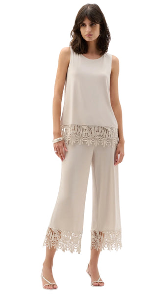 Culotte Pants With Lace Hem