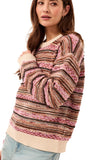 Crew Neck Sweater With Contrast Rib